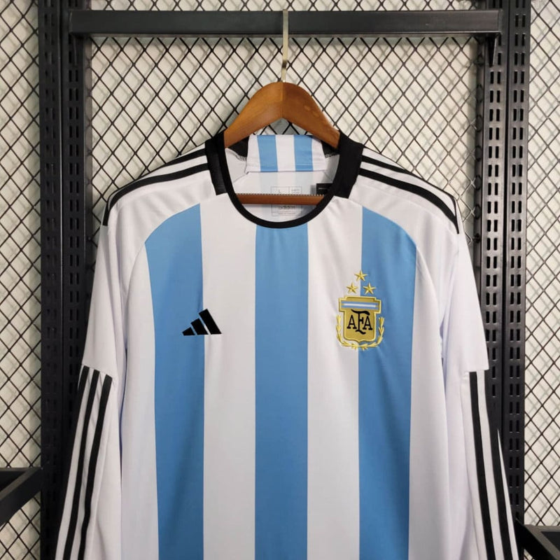 Camisa Argentina Home Manga Longa 22/23 - Versão Torcedor