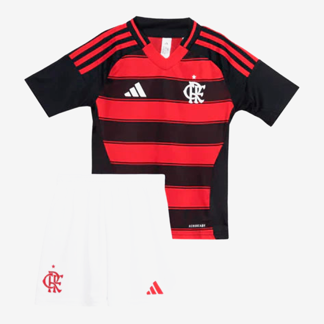 Conjunto Infantil Flamengo I 25/26 – Vermelho e Preto