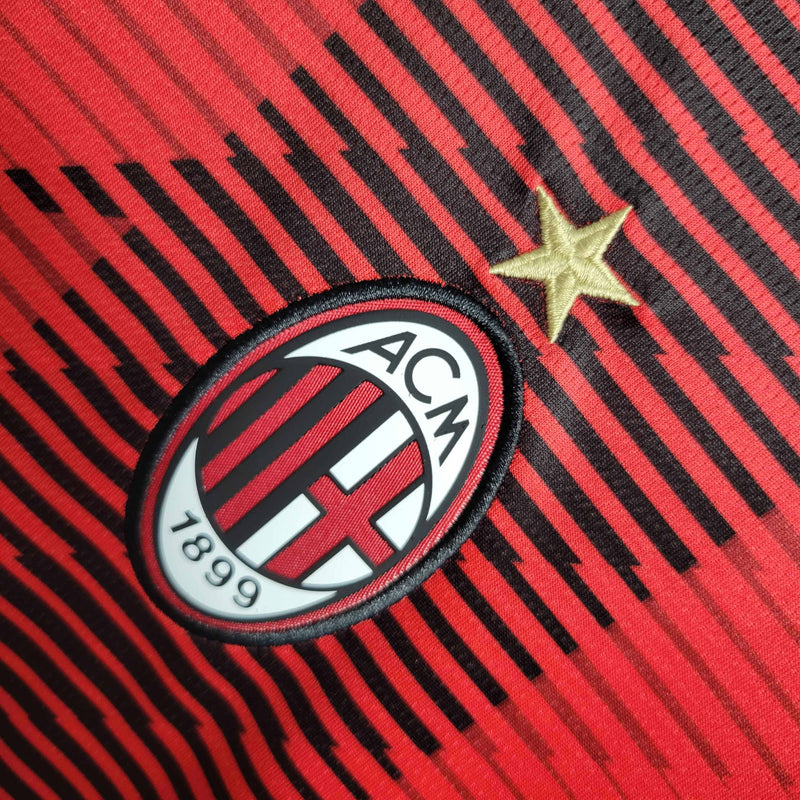 Camisa Milan Home Manga Longa 23/24 - Versão Torcedor