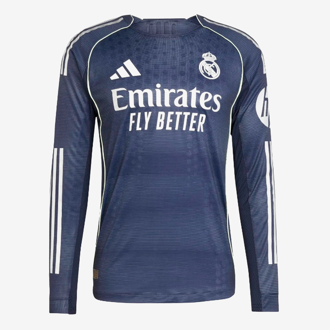 Camisa Real Madrid II Manga Longa 25/26 Torcedor Adidas - Azul Marinho