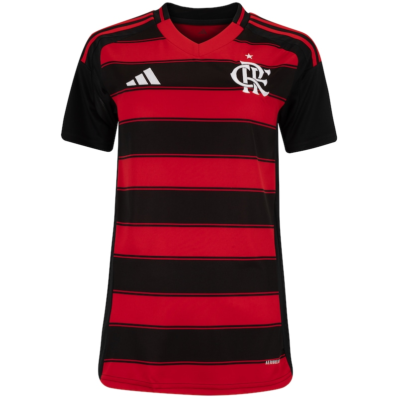 Camisa Flamengo - Feminina Home 25/26 - Preta e Vermelha