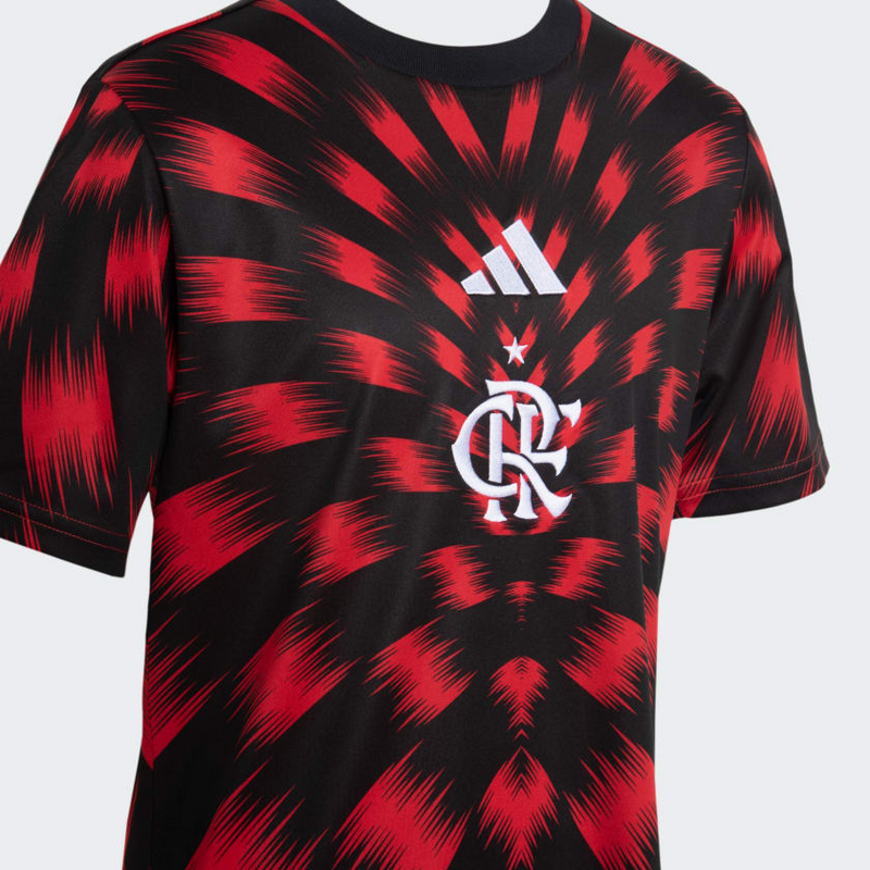 Camisa Flamengo Pré Jogo 25/26 - Preto e Vermelho