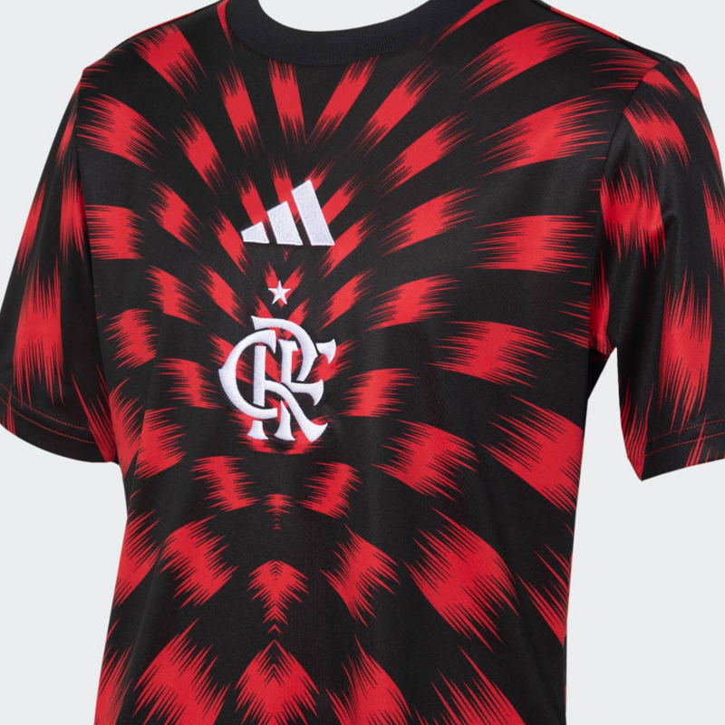 Camisa Flamengo Pré Jogo 25/26 - Preto e Vermelho