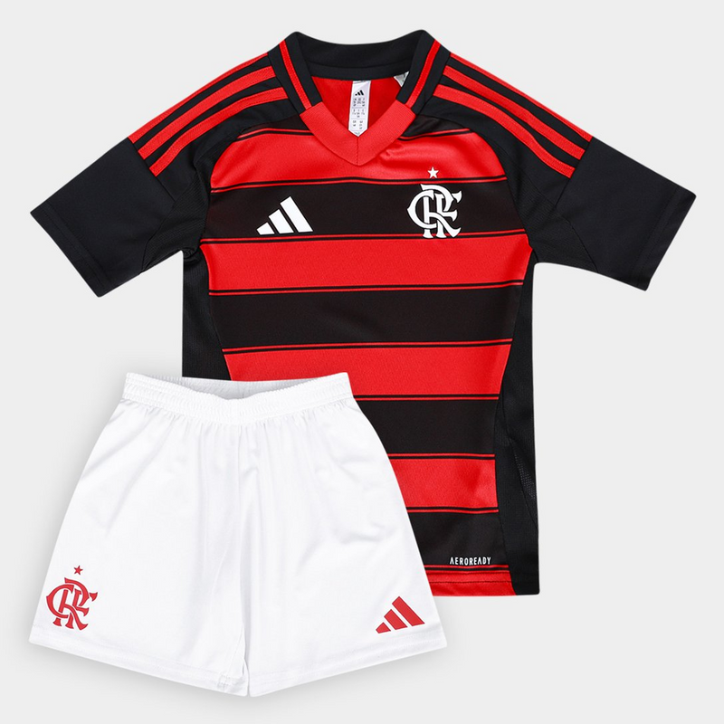 Conjunto Infantil Flamengo - I 25/26 - Preto e Vermelho