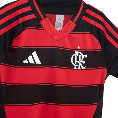 Conjunto Infantil Flamengo I 25/26 – Vermelho e Preto