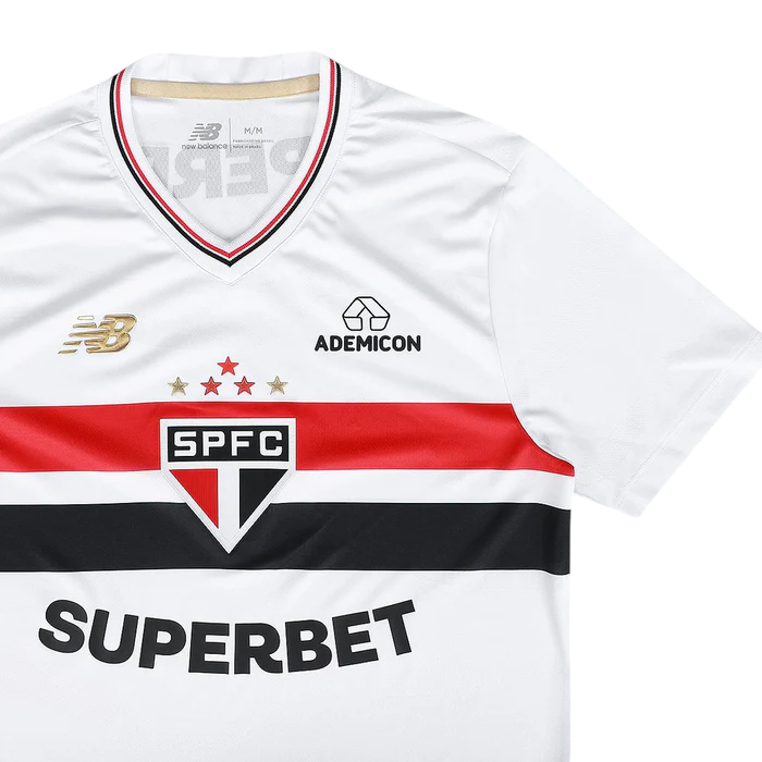 Camisa São Paulo I 25/26 - Torcedor Masculina - Branca e Vermelha