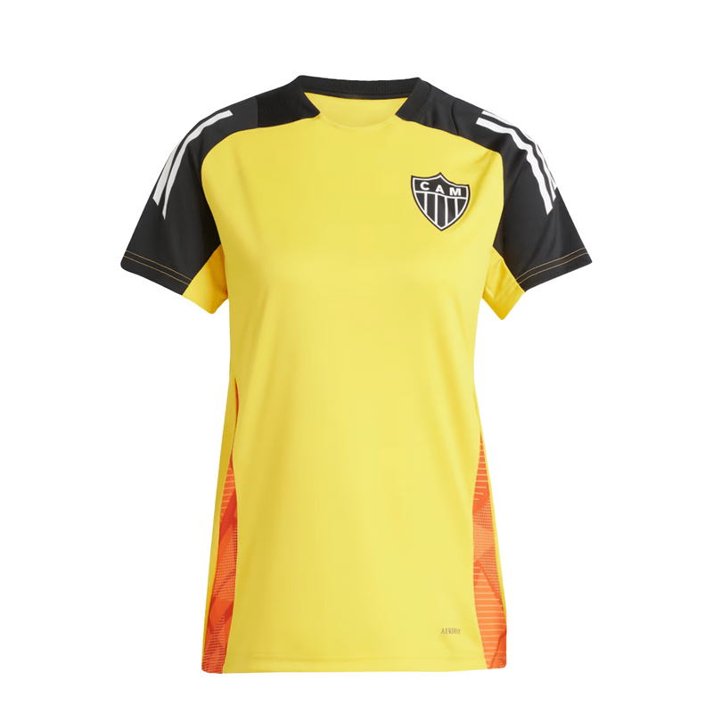 Camisa Atlético Mineiro Treino 25/26 - Torcedor Feminino - Amarelo e Preto