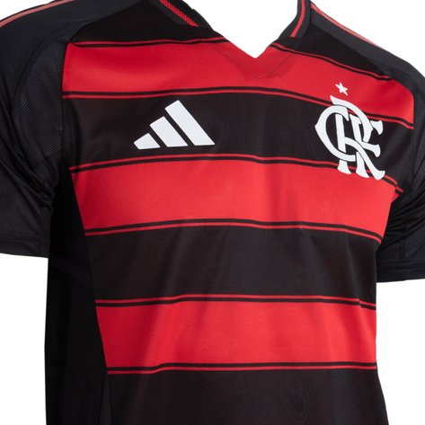 Camisa Flamengo I 25/26 - Versão Jogador Masculina - Preto e Vermelho